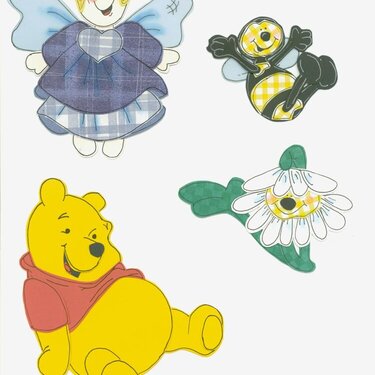 Angel, Pooh Bear, Bee with Daisy