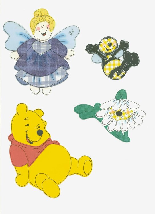 Angel, Pooh Bear, Bee with Daisy