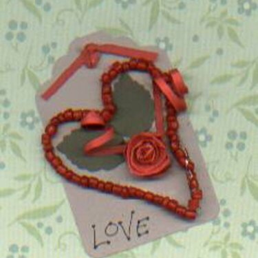 quilled rose tag
