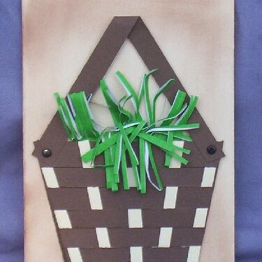 Easter basket with grass card