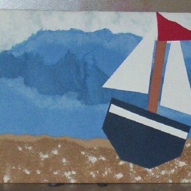 sailboat and waves card