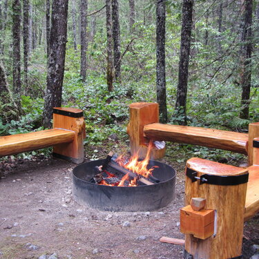 Benches and firepit