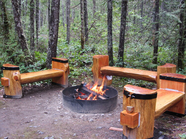 Benches and firepit