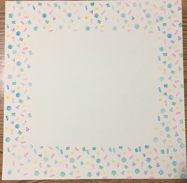 confetti stamped background page