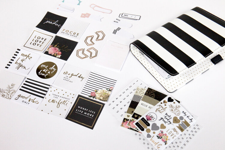 New Heidi Swapp Planner Kit - Black and White Stripes