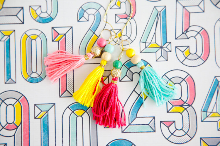 Color Pop Tassels from the Maggie Holmes Shine Collection
