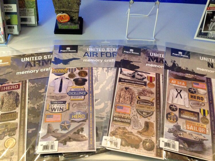 Paperhouse 12 x 12 military paper and embellishment kits SPC Trade Show Summer 2014