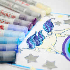 Unicorn Drawing with Kuretake's Acrylista Markers