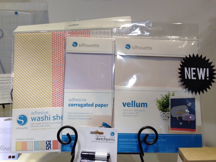 Silhouette America Vellum, adhesive washi sheets and adhesive corrugated paper NEW CHA Winter 2014