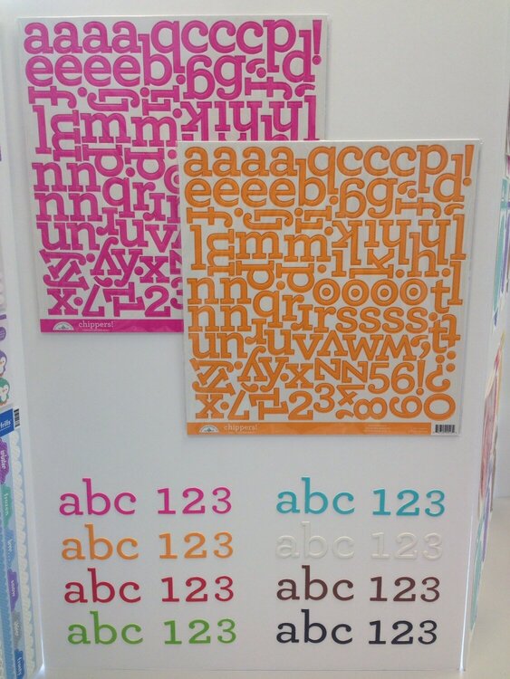 NEW SPC Trade Show Summer 2014 Doodlebug Design Chipboard Alphabet Stickers