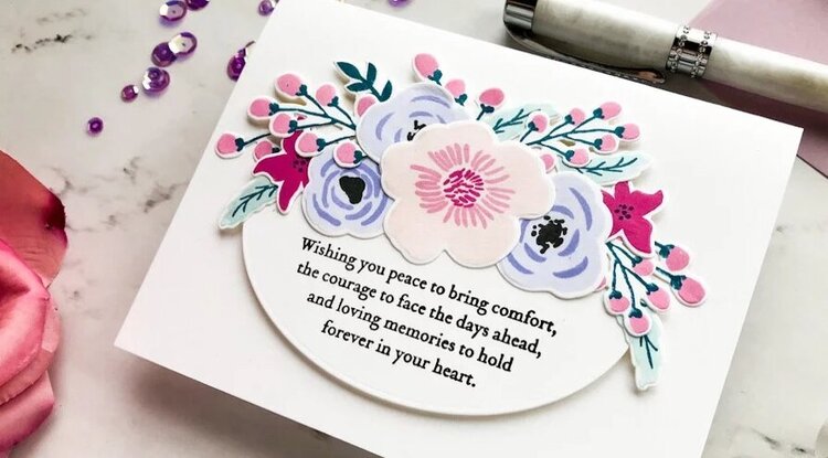 Floral Handmade Sympathy Card