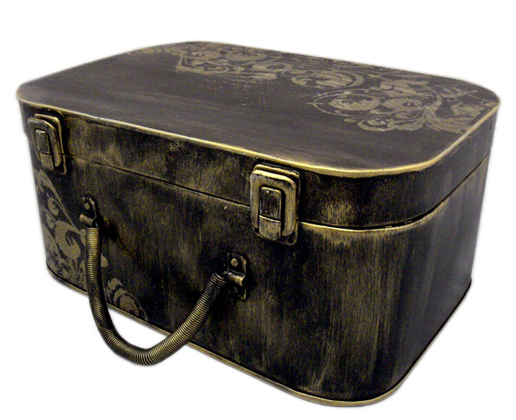 Altered Vintage Suitcase - Banner Storage/Home Decor