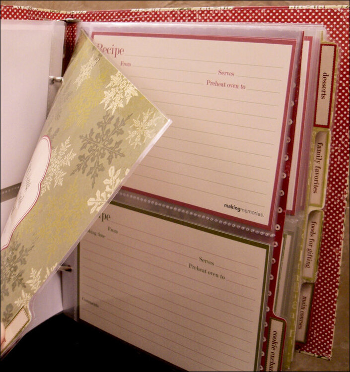 Recipe Book Page Protectors for Cards and Dividers