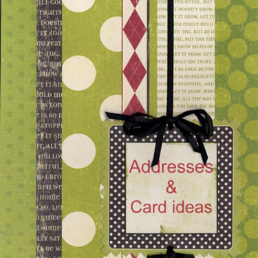 New Holiday Organizer - Addresses &amp; Card Ideas Section Page