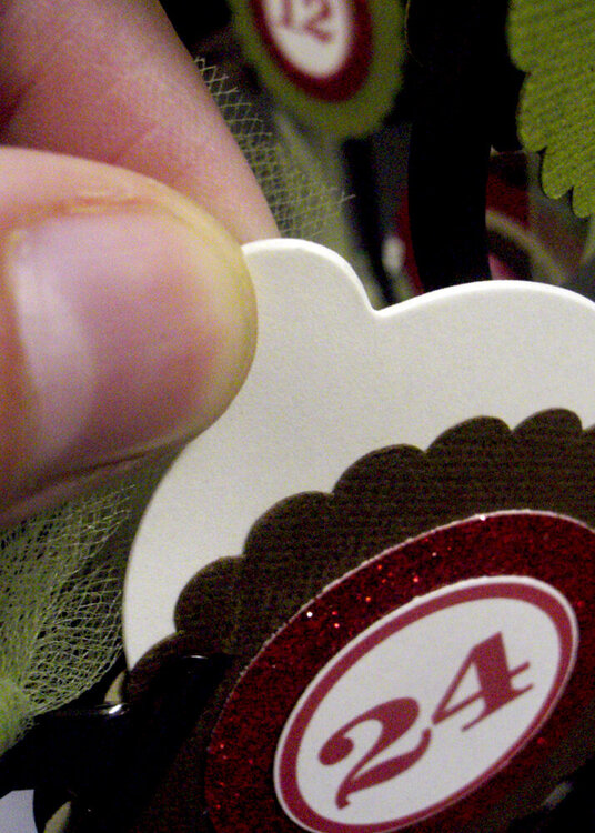 Holiday Countdown Tree (Christmas Version) - ornament insert, close up