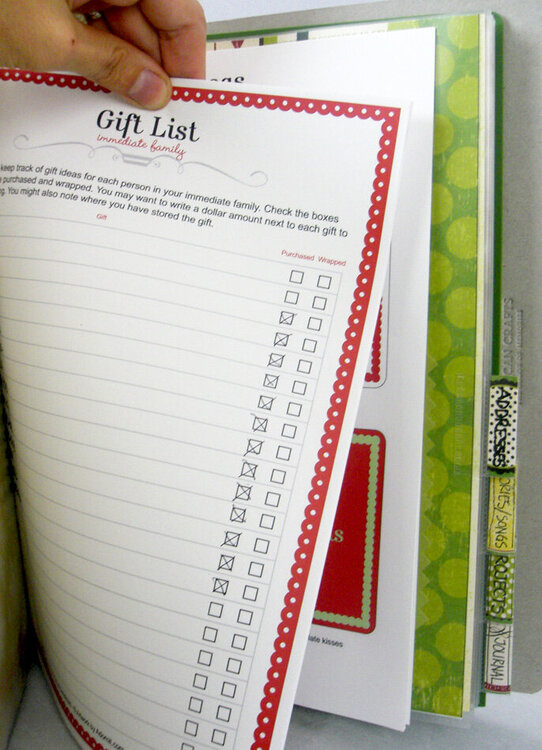 New Holiday Organizer - Gift List Page