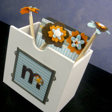 notepad holder with pencils to go with message center