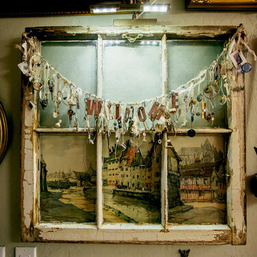 Studio - Decor: window frame with bits and pieces banner