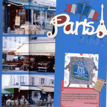 Paris trip title page