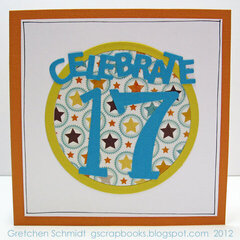 celebrate 17 - pop up card (front)