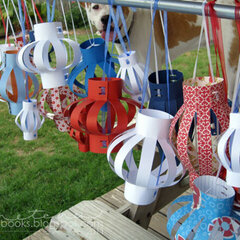 red, white, and blue lanterns (decoration idea - close up)