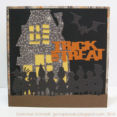 ookey-spookey trick or treat card (front - pop `n cuts)