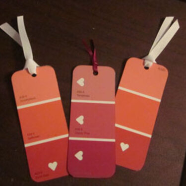 Paint Chip Valentine Bookmarks