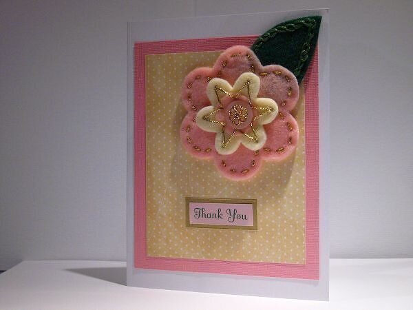 Embroidered Felt Flower cards