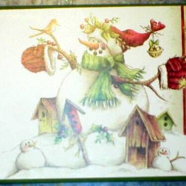 Birdhouse Snowman Card