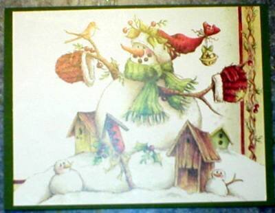 Birdhouse Snowman Card