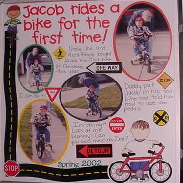 Jacob rides a bike!