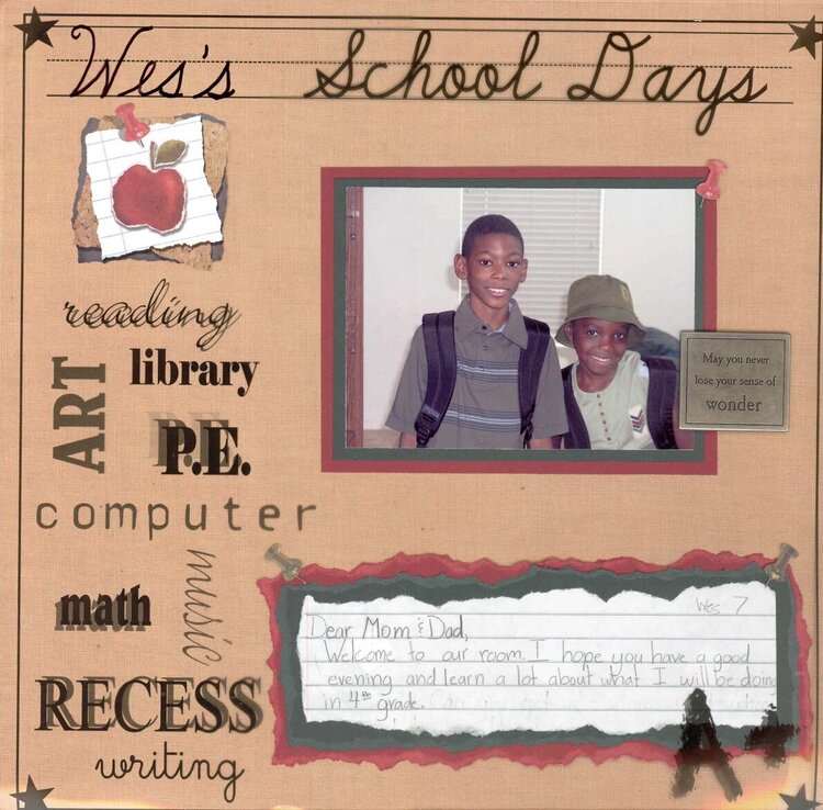 Wes&#039;s School Days
