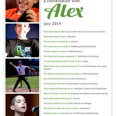 A Conversation with Alex - July 2014