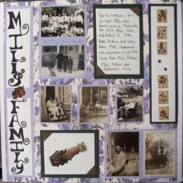 Mills Family Heritage Album title page