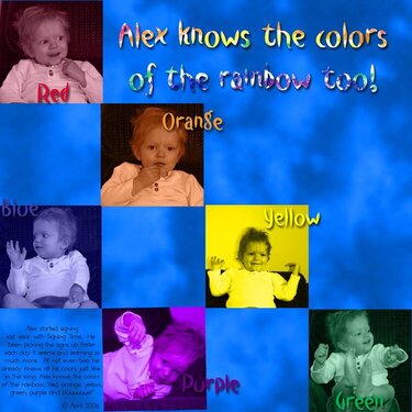 Alex knows the colors of the rainbow!