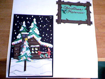 Winter Cabin Die Cut Art