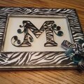 zebra monogram and frame