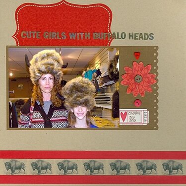 Cute Girls with Buffalo Heads