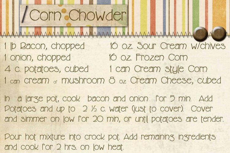 Corn Chowder Recipe for swap