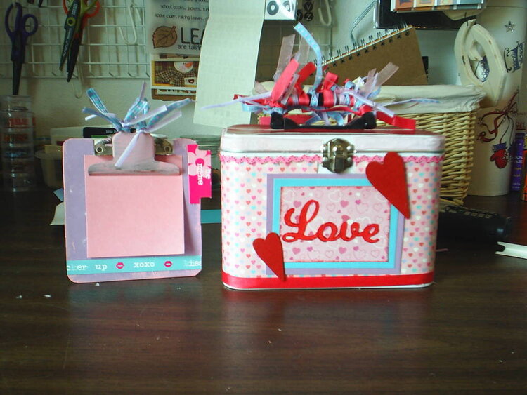 Love Lunch Pail and Clipboard for swap