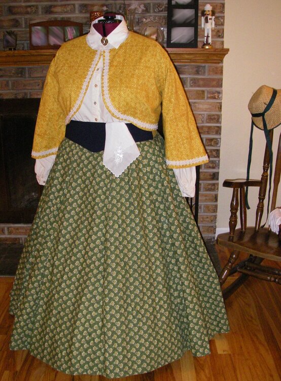 Civil War - Collar, Zoave Jacket, Gored skirt and Garibaldi blouse