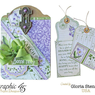 Graphic 45 Time To Flourish March Tag 1, small tags removed