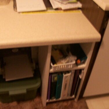 Close up of new desk area.