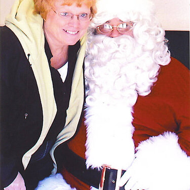 Photo of Joan and Santa Claus