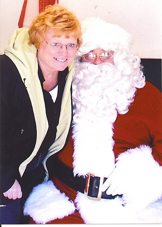 Photo of Joan and Santa Claus