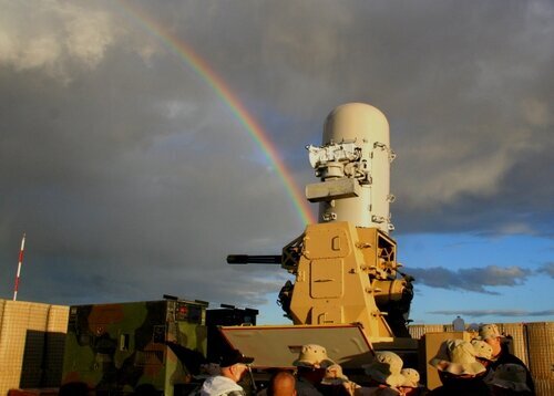 Rainbow over the Navy&#039;s R2D2 gun