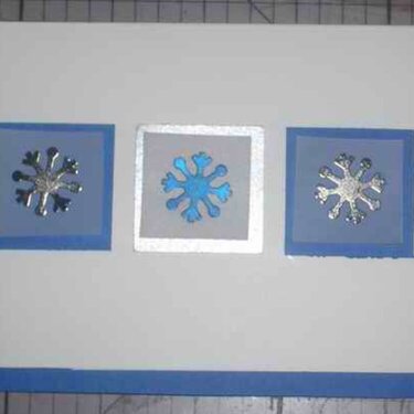 blue/silver snowflake card