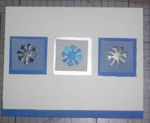blue/silver snowflake card