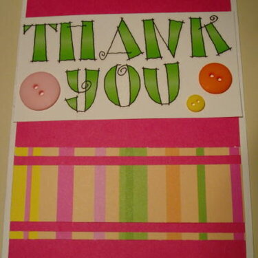 Bright Pink Thank You Card