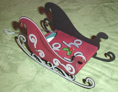 Santa sleigh card/ornament